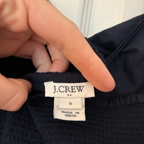 J. Crew Factory Navy Eyelet Tie Shoulder Cami Mini Dress S Preppy Summer Grad - Picture 10 of 10